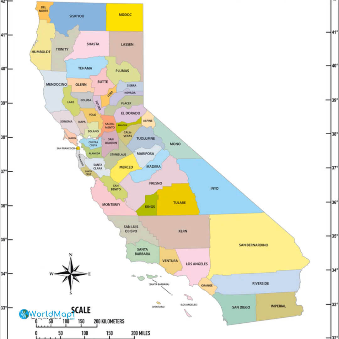 Counties Map of California